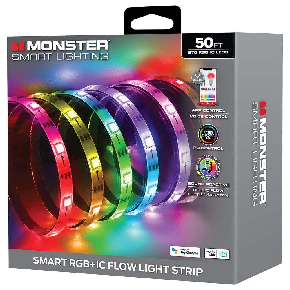 Monster Illuminessence 50 Ft. Smart RGB+IC Flow LED Light Strip with Razer Chroma in Multicolor, , large