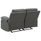 Ashley Side-Swipe Manual Reclining Loveseat in Charcoal, , large