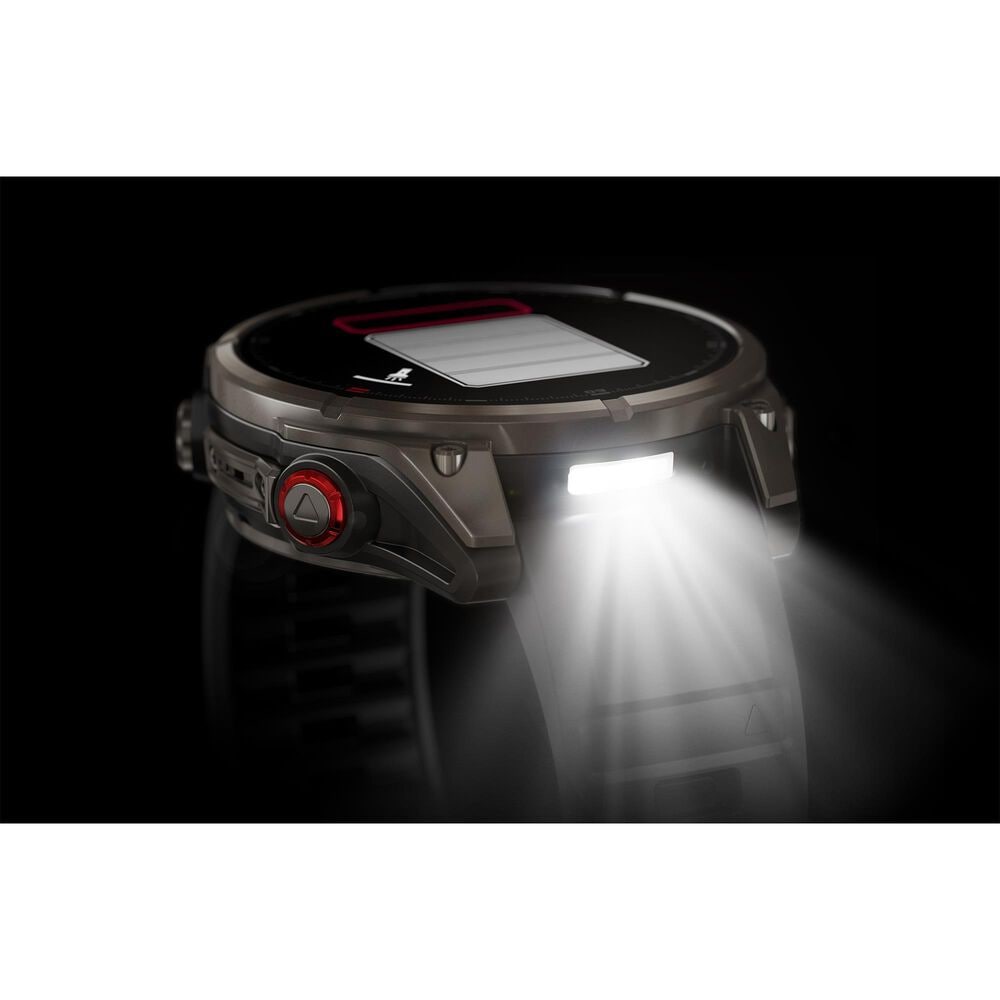 Garmin Fenix 8 Pro Sapphire AMOLED Smartwatch 47mm Titanium Case with Graphite Black Silicone Band, , large