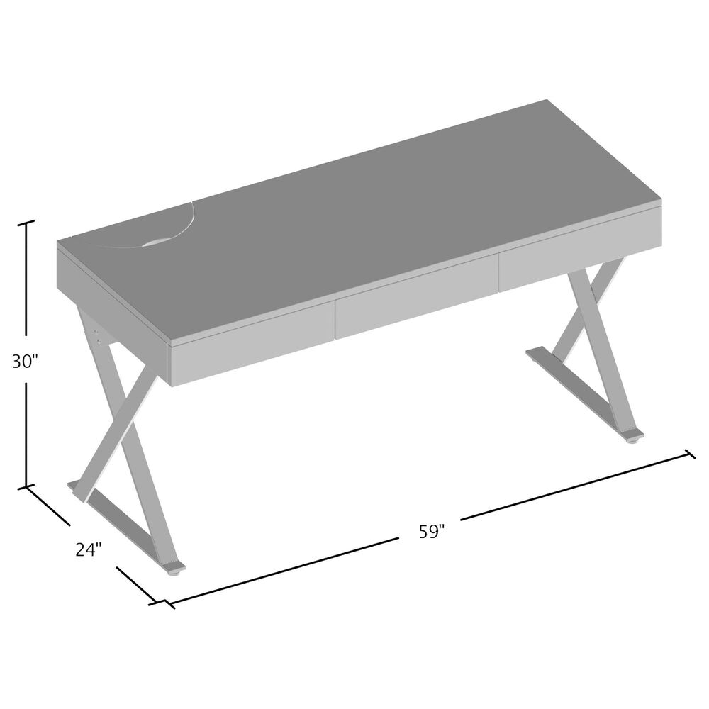 Furniture of America Krause Writing Desk in Oak and Black, , large