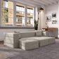 Jaxx Zipline 3-Piece Stationary Convertible Sleeper Sofa in Grey Velvet, , large
