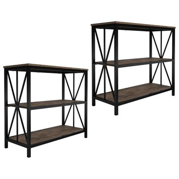 Timberlake 3-Tier Bookcase in Brown and Black (Set of 2), , large