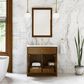 James Martin Bellshire 36" Single Bathroom Vanity in Honey Oak with 3 cm White Zeus Silestone Top and Rectangular Sink, , large