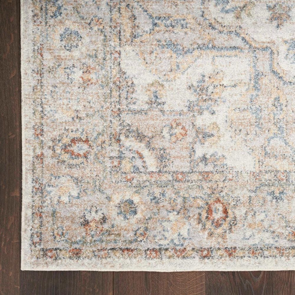 Nourison Astra Machine Washable ASW12 2&#39;2&quot; x 8&#39; Grey and Multicolor Runner, , large