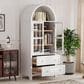 HOMLUX 71" Arched Kitchen Pantry Cabinet in White, , large
