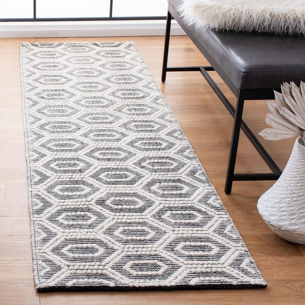 Safavieh Natura NAT476A 2&#39;3&quot; x 8&#39; Ivory and Black Runner, , large