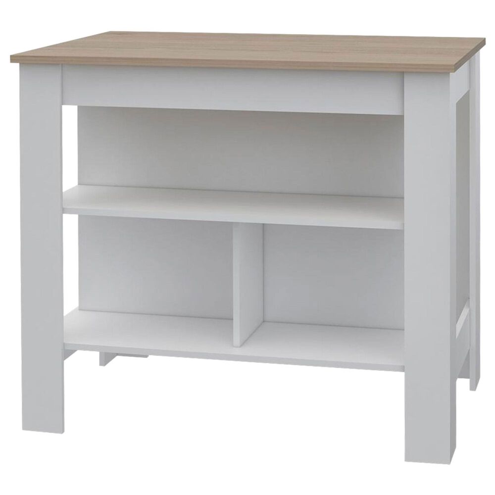 RST Brands Lindon Kitchen Island in White and Oak, , large