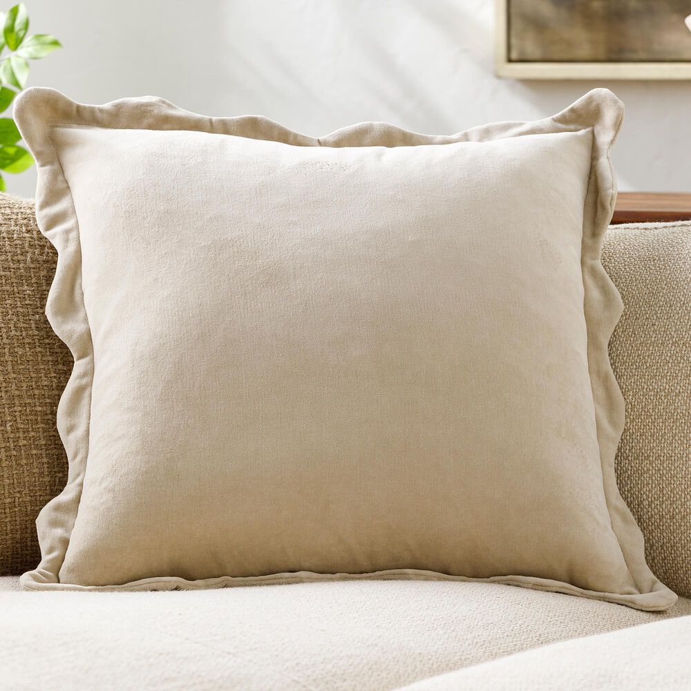 Surya Effervescent 20" Square Throw Pillow in Cream, , large
