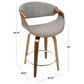 Lumisource Curvo Swivel Counter Stool in Light Grey (Set of 2), , large