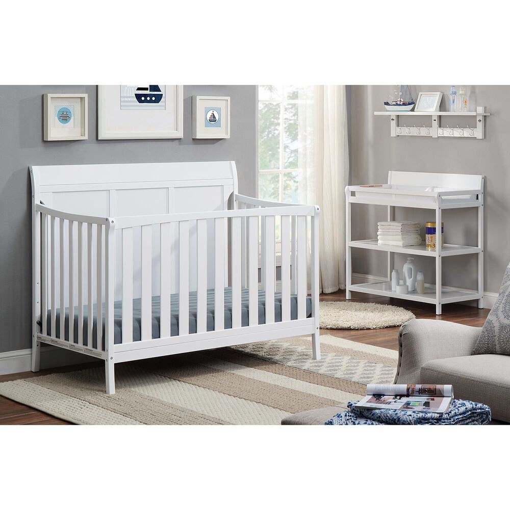 Hearth and Haven Shailee 4-In-1 Convertible Crib in White, , large