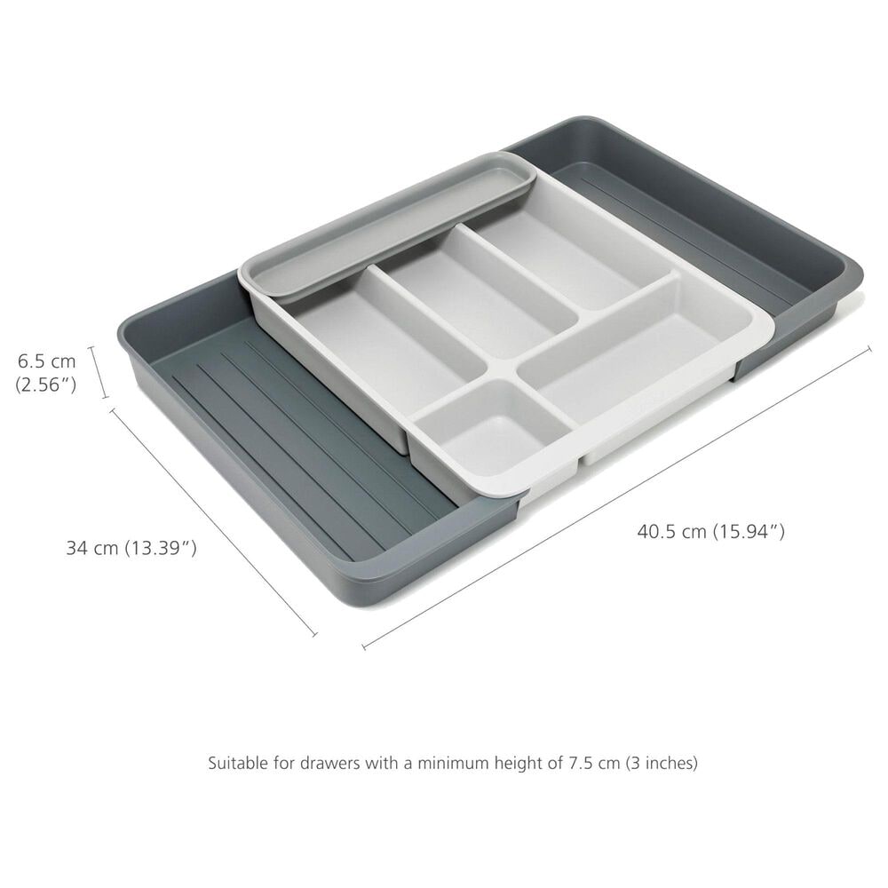 Joseph Joseph DrawerStore Expanding Cutlery, Utensil and Gadget Organizer in Grey and Stone, , large