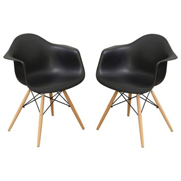 Furniture of America Najera Accent Chair in Black and Natural (Set of 2), , large