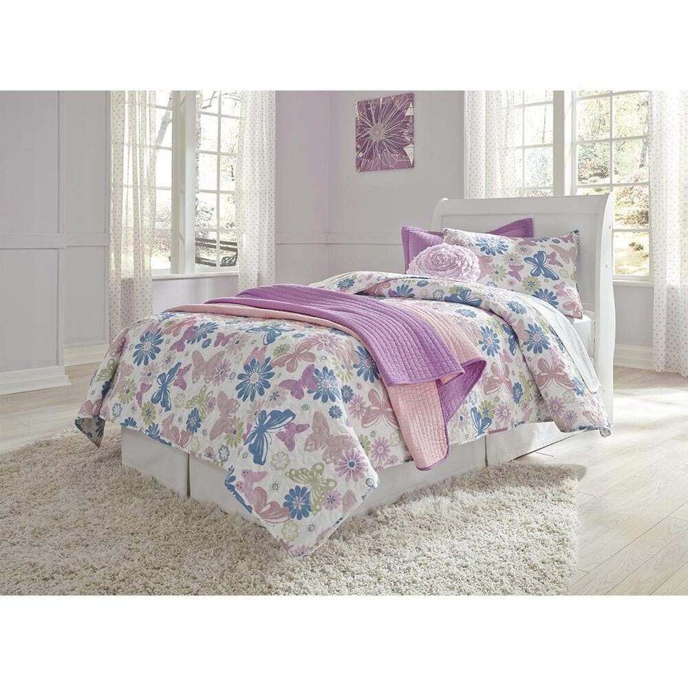 Ashley Anarasia Twin Sleigh Headboard in White, , large