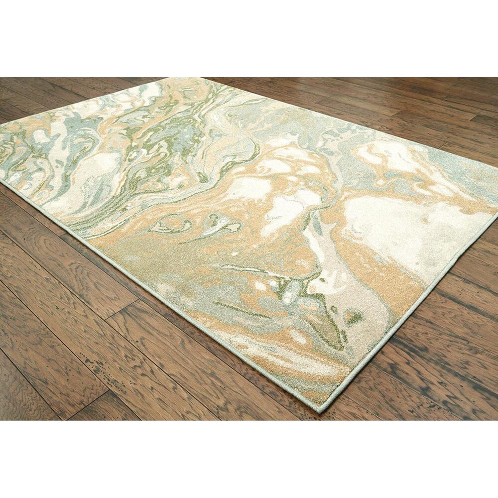 Oriental Weavers Dawson 8337A 9'10" x 10'10" Green and Gold Area Rug, , large