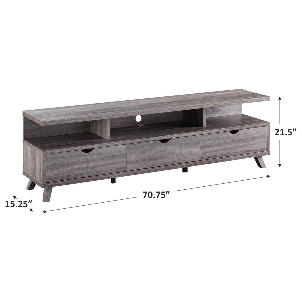 Global Movement 71&quot; TV Stand in Distressed Grey, , large