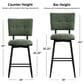 Richlands Furniture Beau Adjustable Swivel Stool with Green Upholstery in Black, , large
