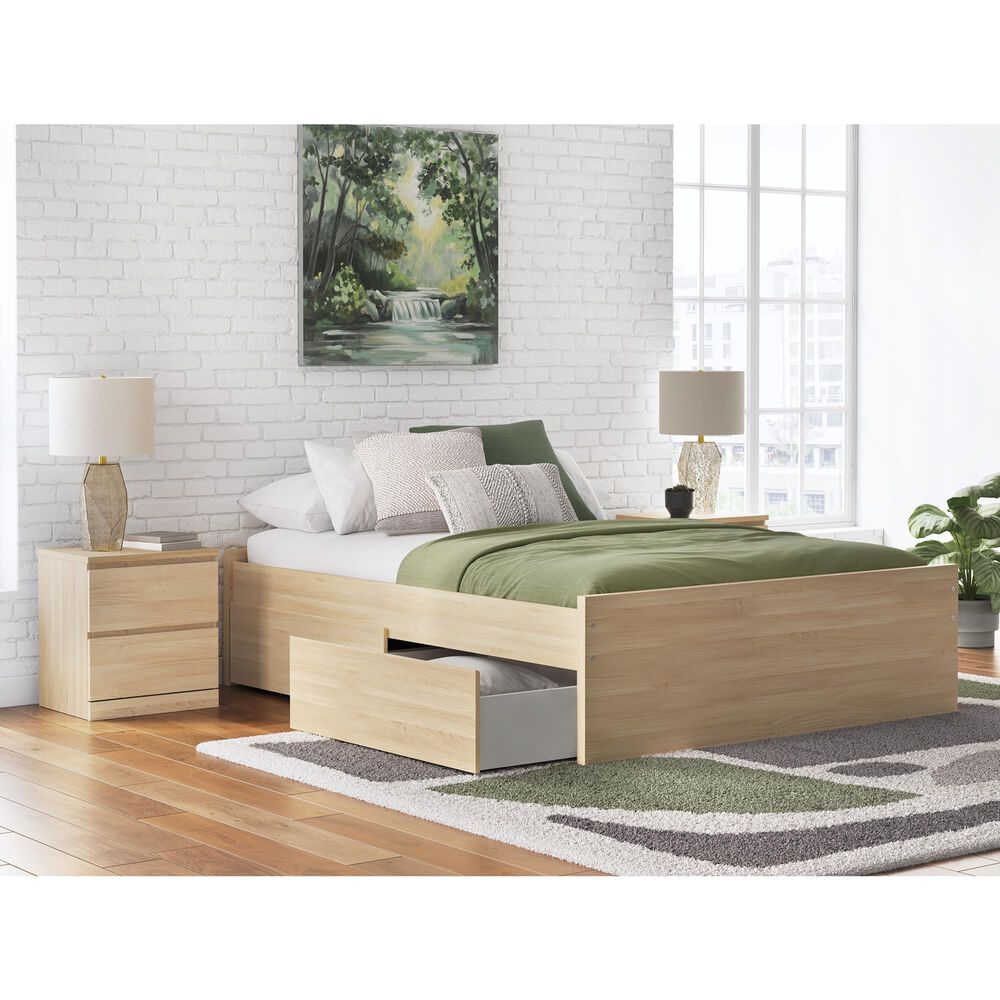 Ashley Onita Queen Platform Bed with 2 Side Storage in Natural, , large