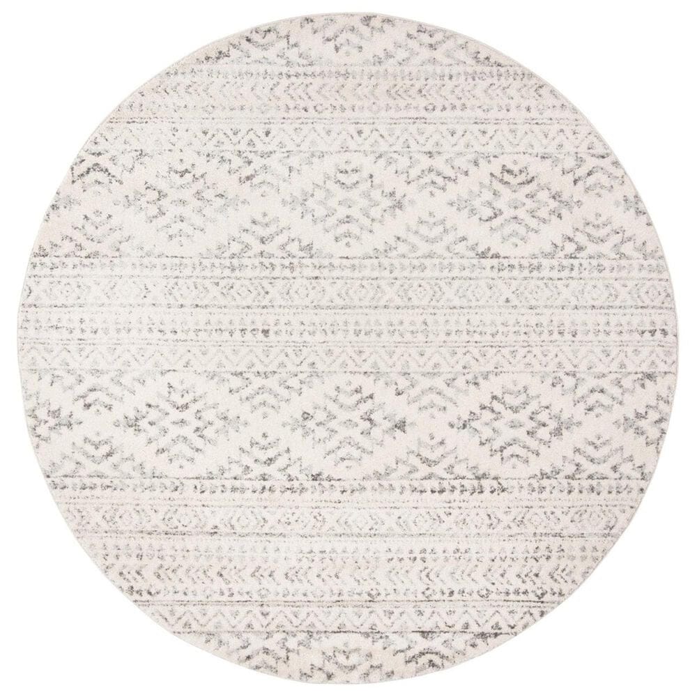 Safavieh Tulum TUL272A 3" Round Ivory and Grey Area Rug, , large