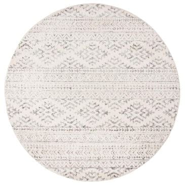 Safavieh Tulum TUL272A 3" Round Ivory and Grey Area Rug, , large