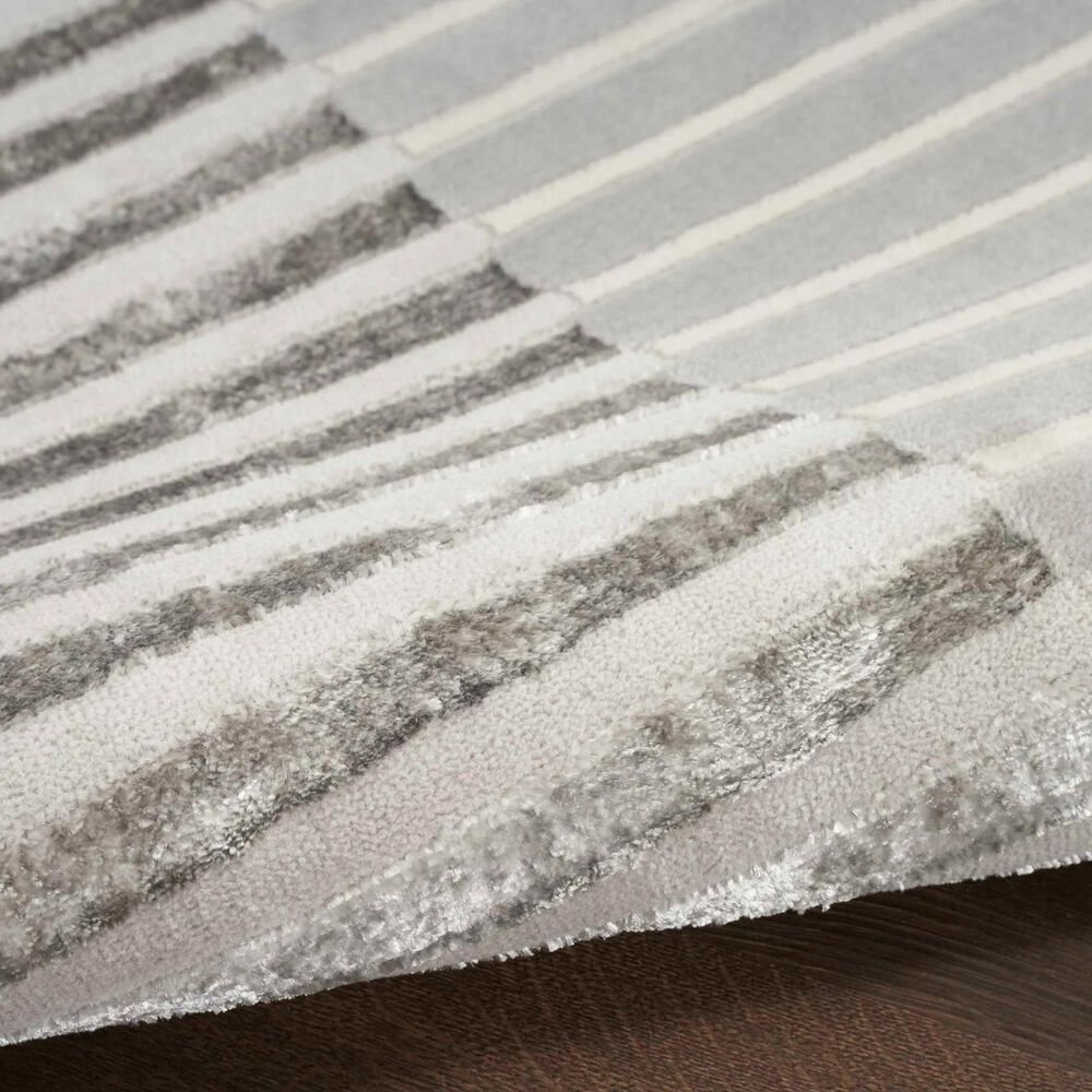 Nourison Brushstrokes 2&#39;2&quot; x 7&#39;6&quot; Silver and Grey Runner, , large