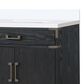 Lexora Home Laurel 84" Double Bathroom Vanity in Black Oak with White Cultured Marble Top and Rectangular Sinks, , large