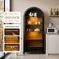 HOMLUX Arched Storage Cabinet with LED Induction Lights in Black, , large