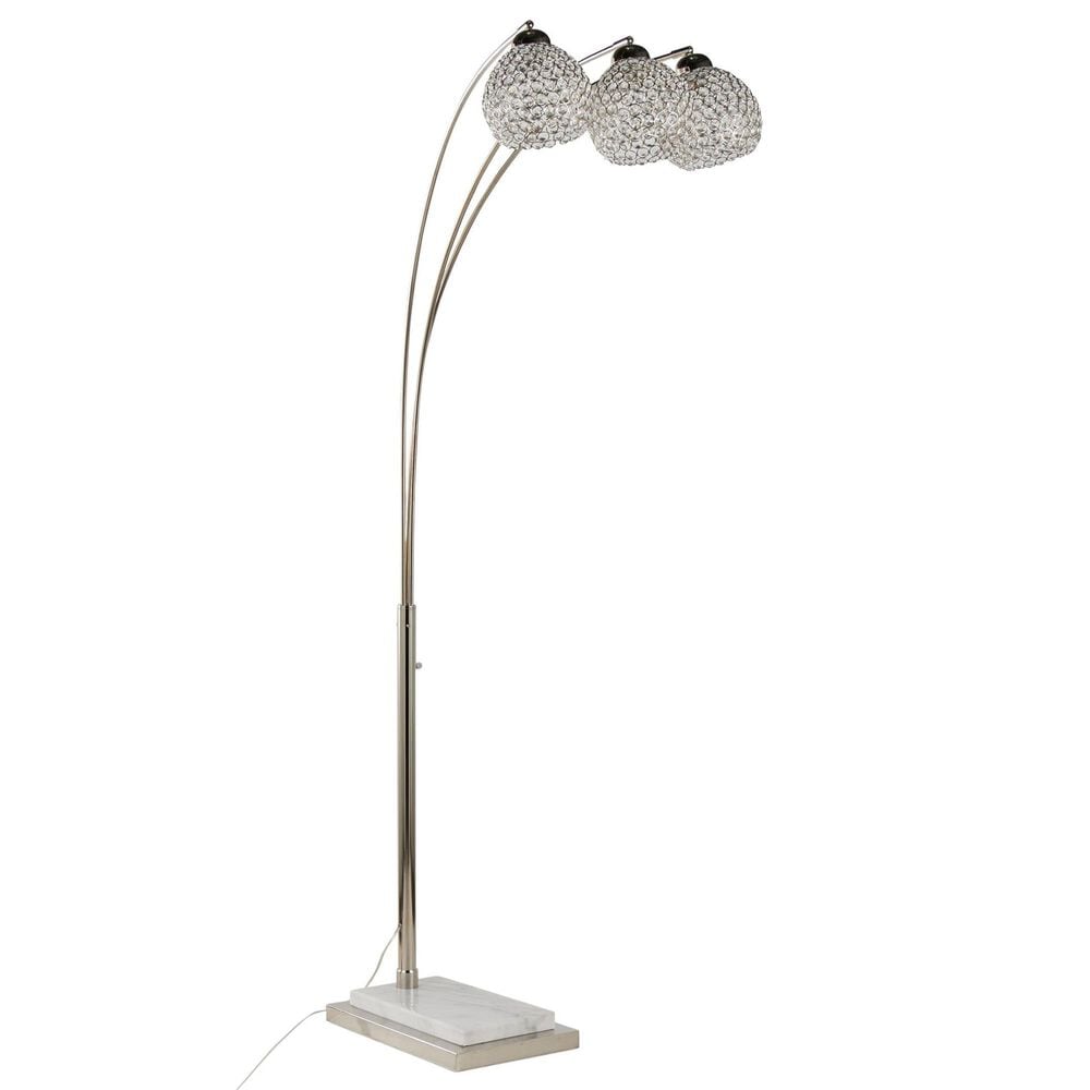 Grandview Gallery Willow Floor Lamp in Polished Nickel and White, , large