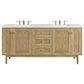 James Martin Vanities Laurent 72" Double Bathroom Vanity in Light Natural Oak with 3 cm Ethereal Noctis Quartz Top and Rectangular Sinks, , large