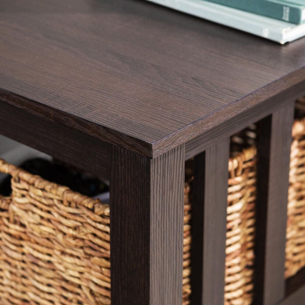 Walker Edison Mission Storage Coffee Table with Baskets in Espresso, , large