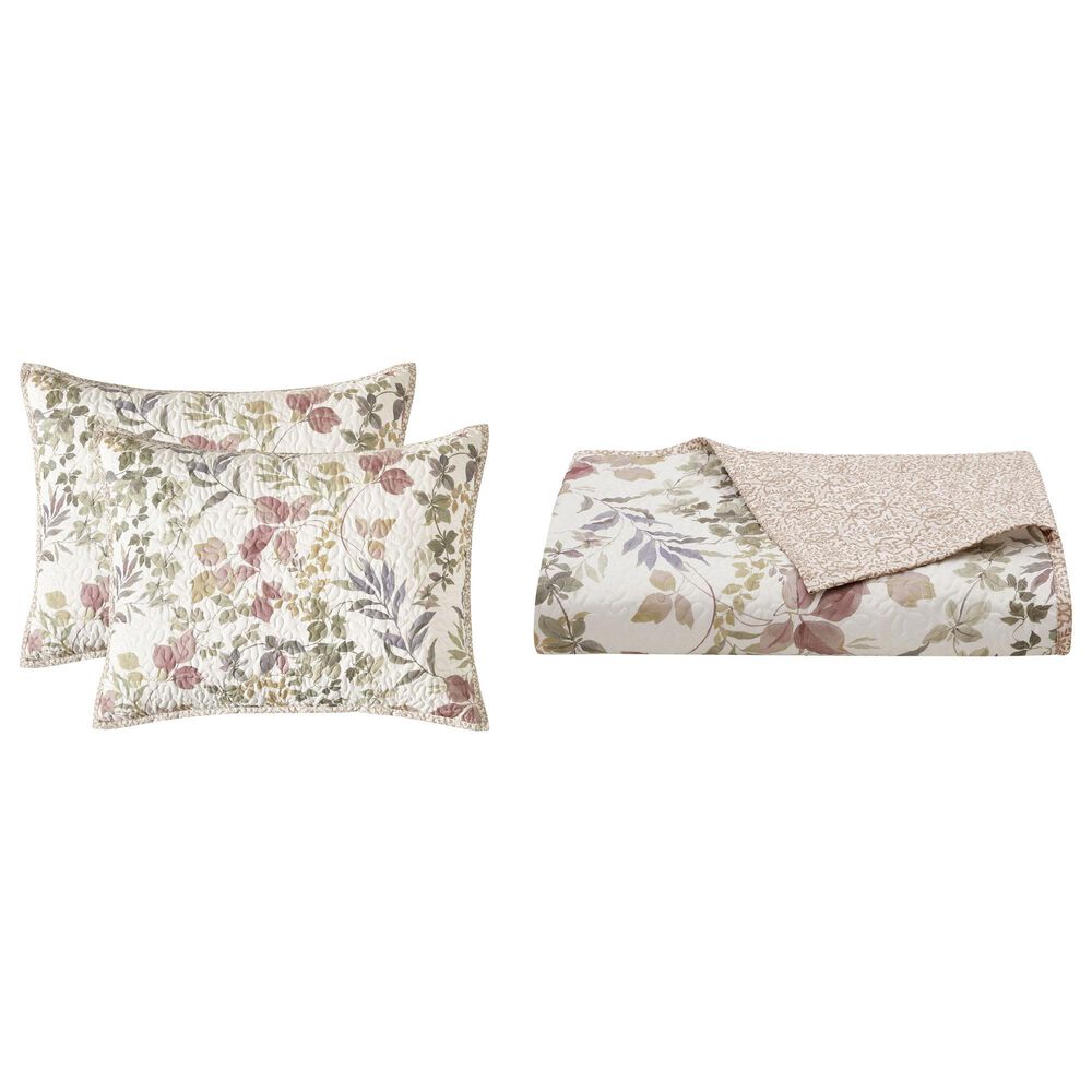 Royal Court Rosewood 3-Piece Full/Queen Quilt Set in Rose, , large