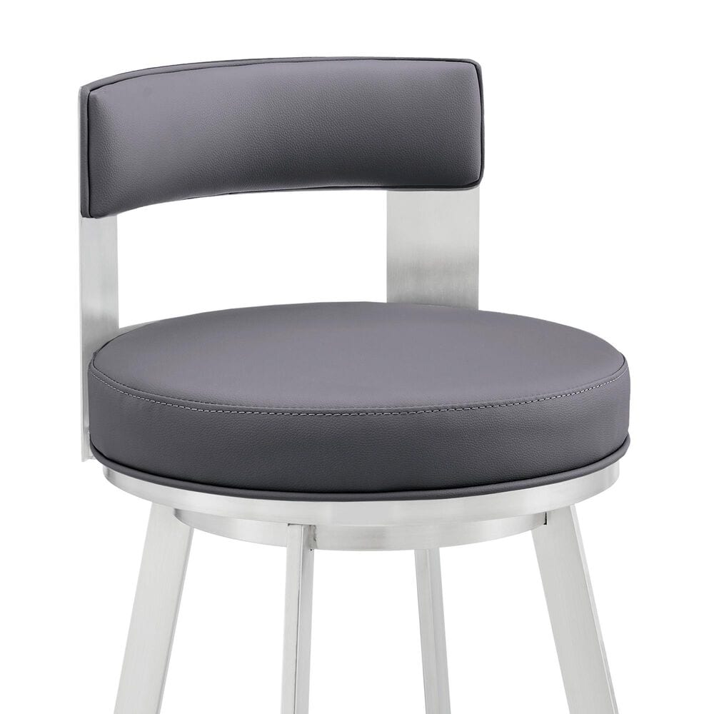 Blue River Flynn 30&quot; Swivel Bar Stool in Silver, , large