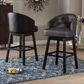 Baxton Studio Avril Swivel Bar Stool with Brown Cushion in Dark Espresso Brown (Set of 2), , large