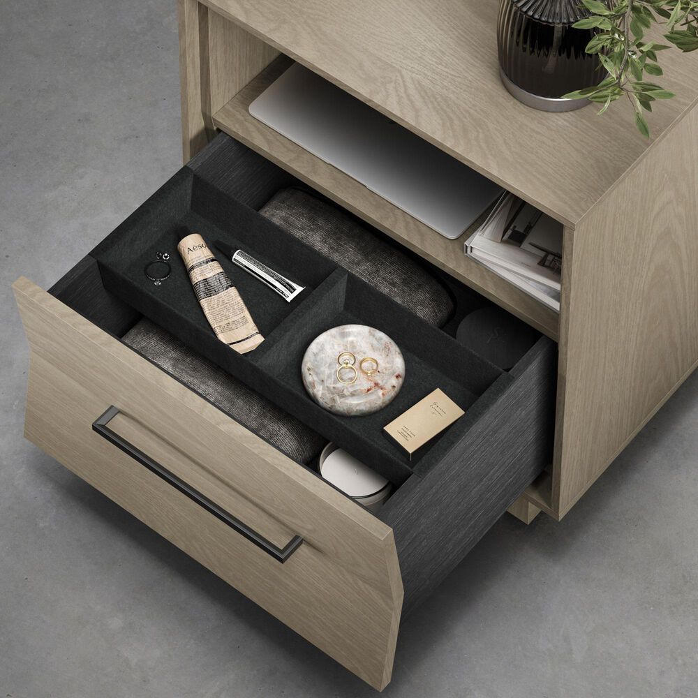 BDI Kava 20&quot; 1-Drawer Nightstand in Washed Oak with Outlets and USB Ports, , large