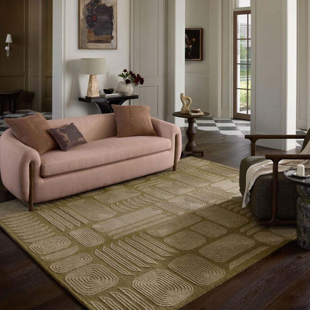 Loloi Madi Light Olive and Oatmeal 3'6" x 5'6" Area Rug, , large