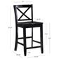 Linon Home Decor Torino X-Back Counter Stool in Black, , large