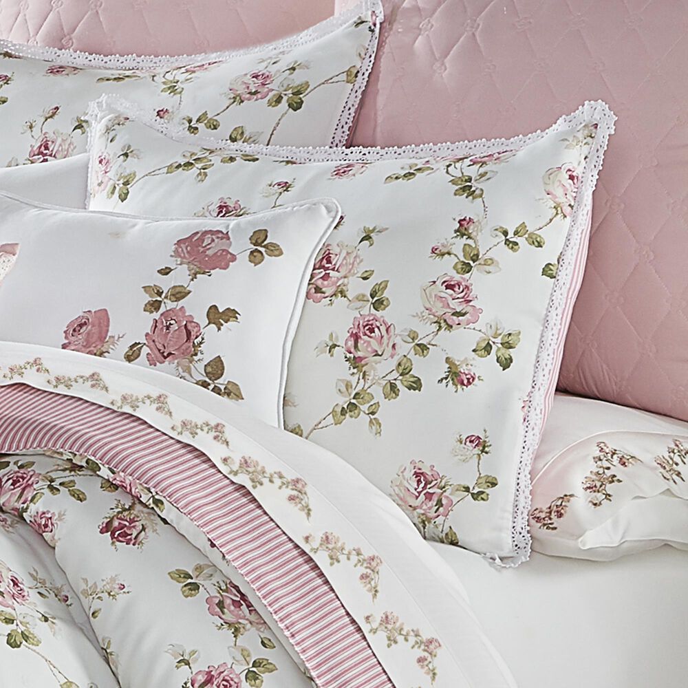 J. Queen New York Rosemary 4-Piece Queen Comforter Set in Rose and White, , large