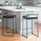 Lumisource Fuji Stackable Counter Stool with Black Velvet Cushion in Black (Set of 2), , large