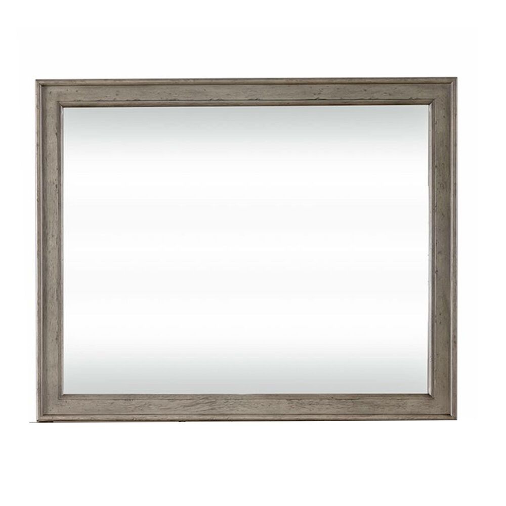 Belle Furnishings Americana Farmhouse Landscape Mirror in Dusty Taupe, , large