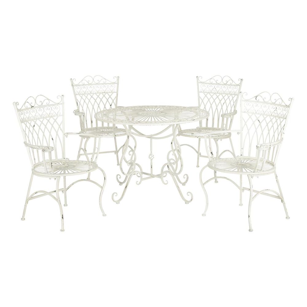 Safavieh Thessaly 5-Piece Dining Set in Antique White, , large
