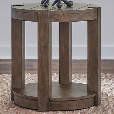 Belle Furnishings Broadmore Chairside Table in Cobblestone Brown, , large