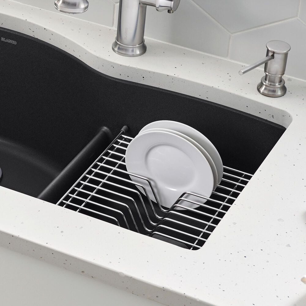 Blanco Diamond Floating Dish Rack for 60/40 Double Bowl and Super Single Kitchen Sinks in Stainless Steel, , large