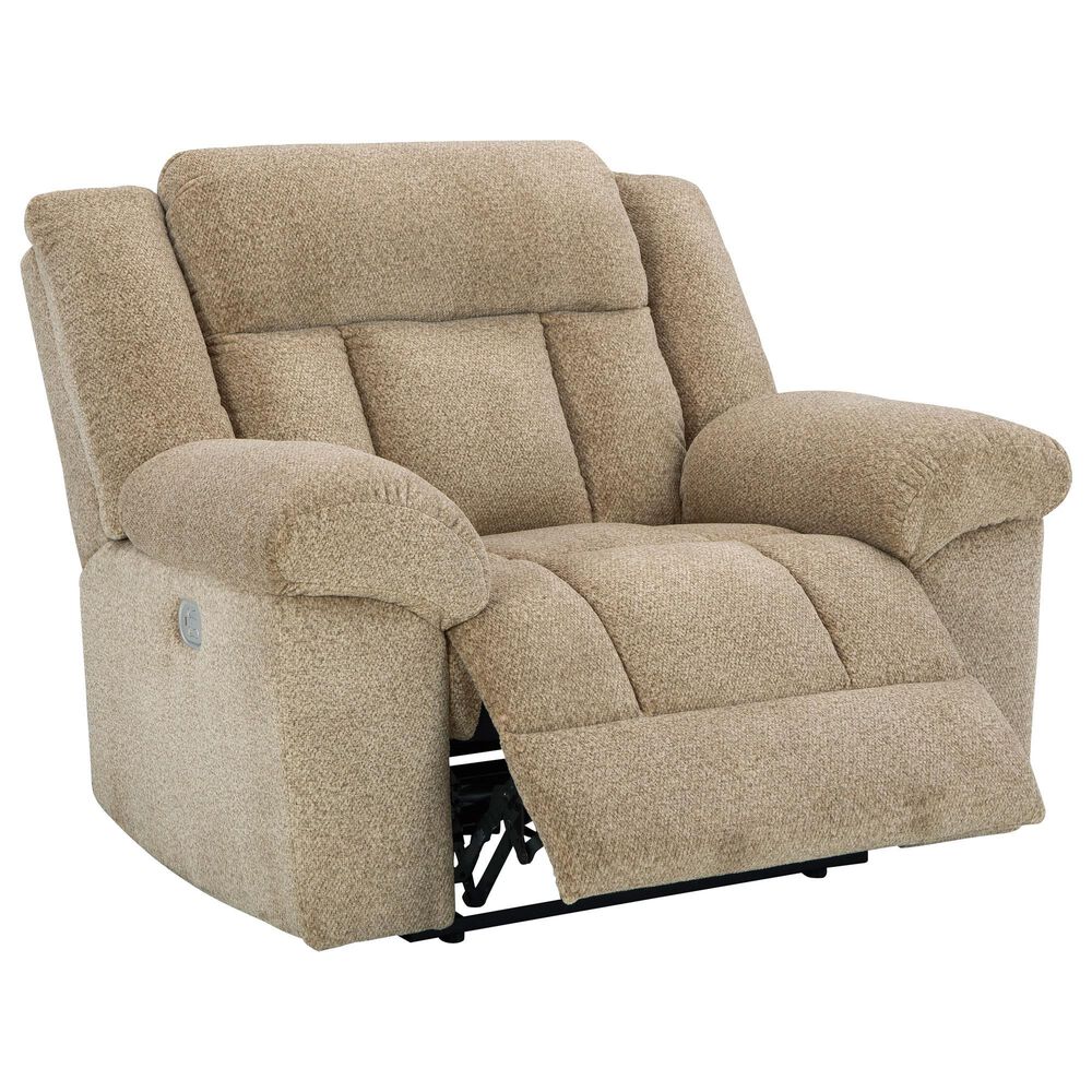 Ashley Tip-Off Power Recliner with Adjustable Headrest in Wheat, , large