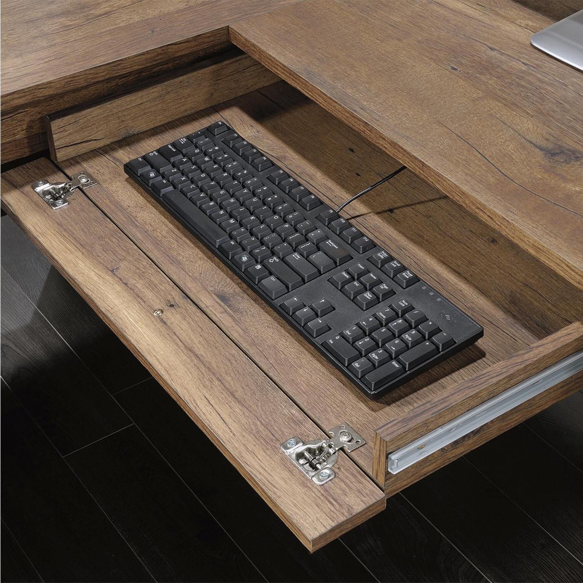 Sauder Palladia L-Shaped Desk in Vintage Oak | Nebraska Furniture Mart