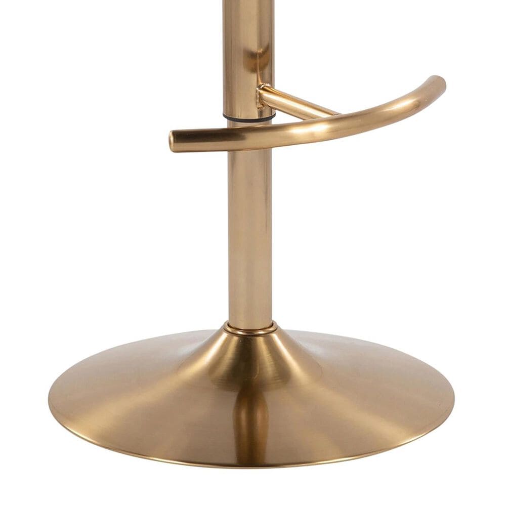LumiSource Grotto Adjustable Swivel Barstool with Oat Fabric Upholstery in Gold and Whitewashed (Set of 2), , large