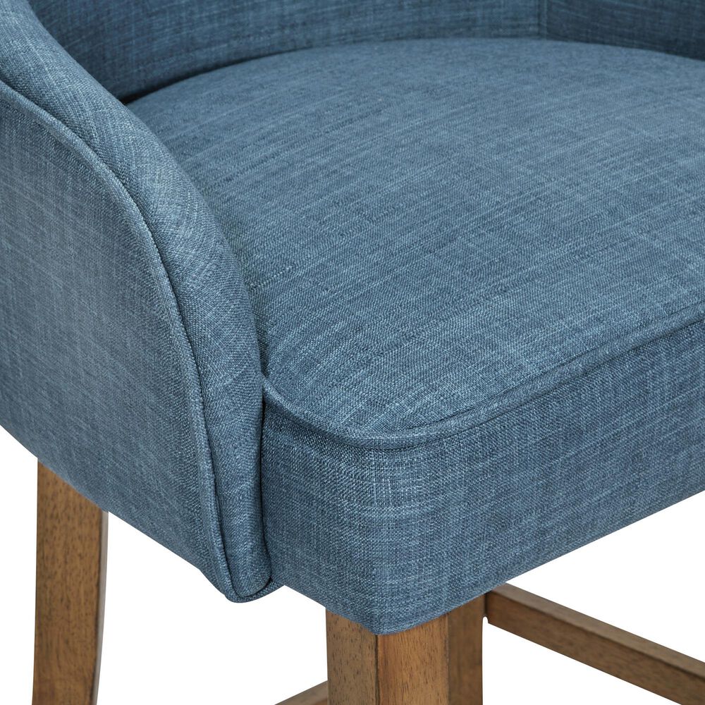 Valor Living Paloma 26" Counter Stool with Navy Upholstery in Medium Oak, , large