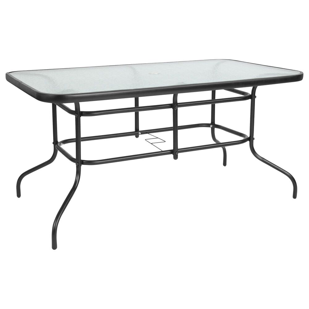 Flash Furniture Brazos 7-Piece Patio Dining Set in Black, , large