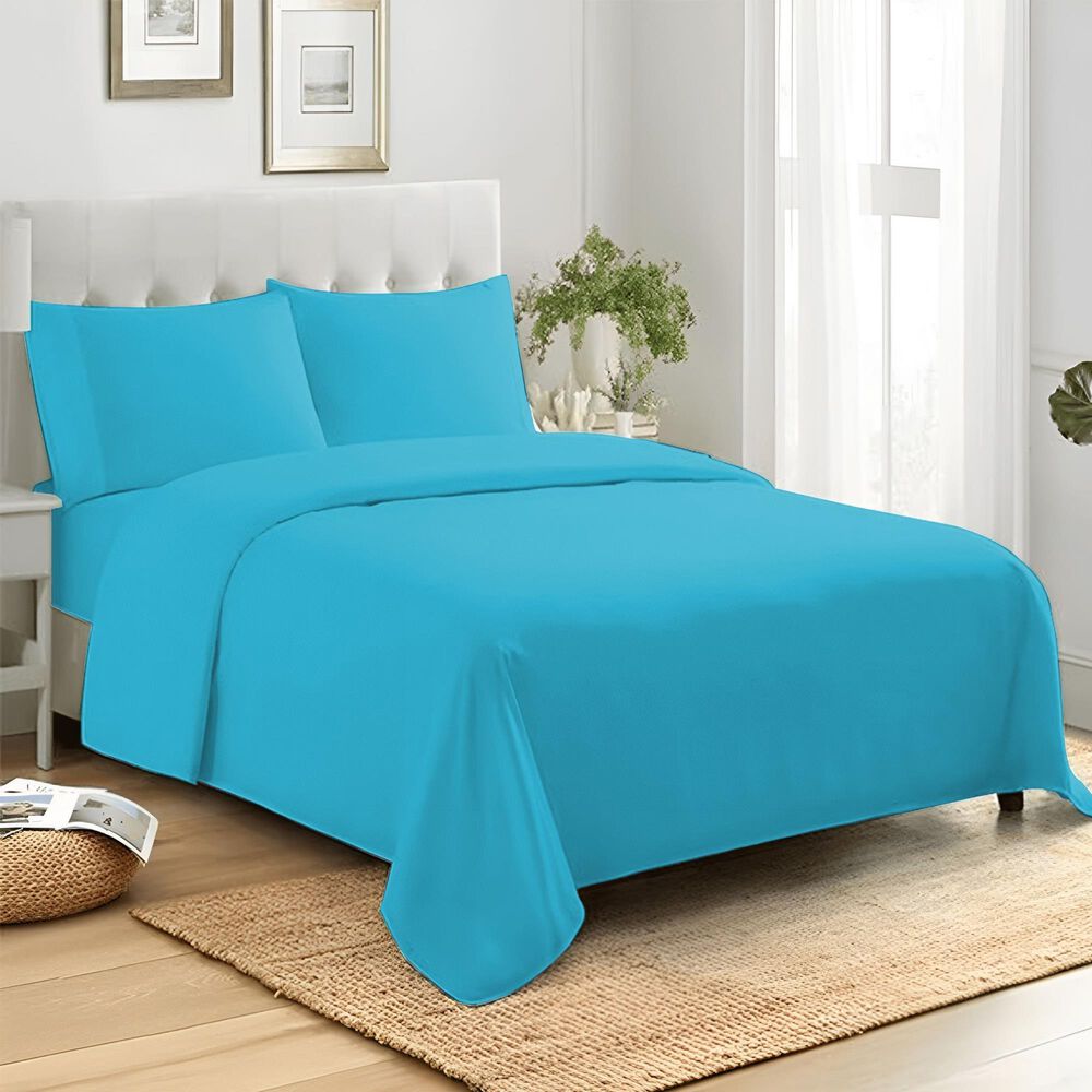 Trade Linker 3-Piece Twin/Twin XL Microfiber Sheet Set in Aqua Blue, , large