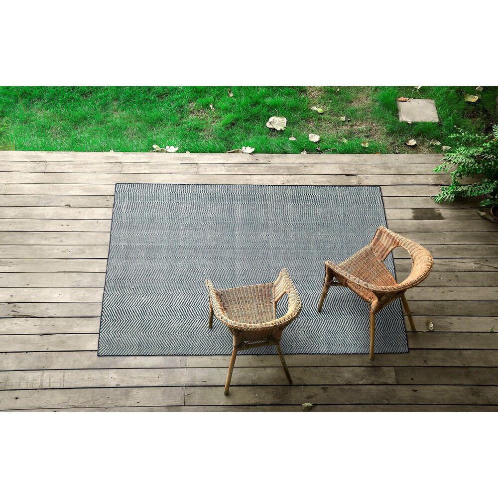 Kaleen Rugs Ziggy ZIG01-22 8&#39; x 10&#39; Navy and White Indoor/Outdoor Area Rug, , large