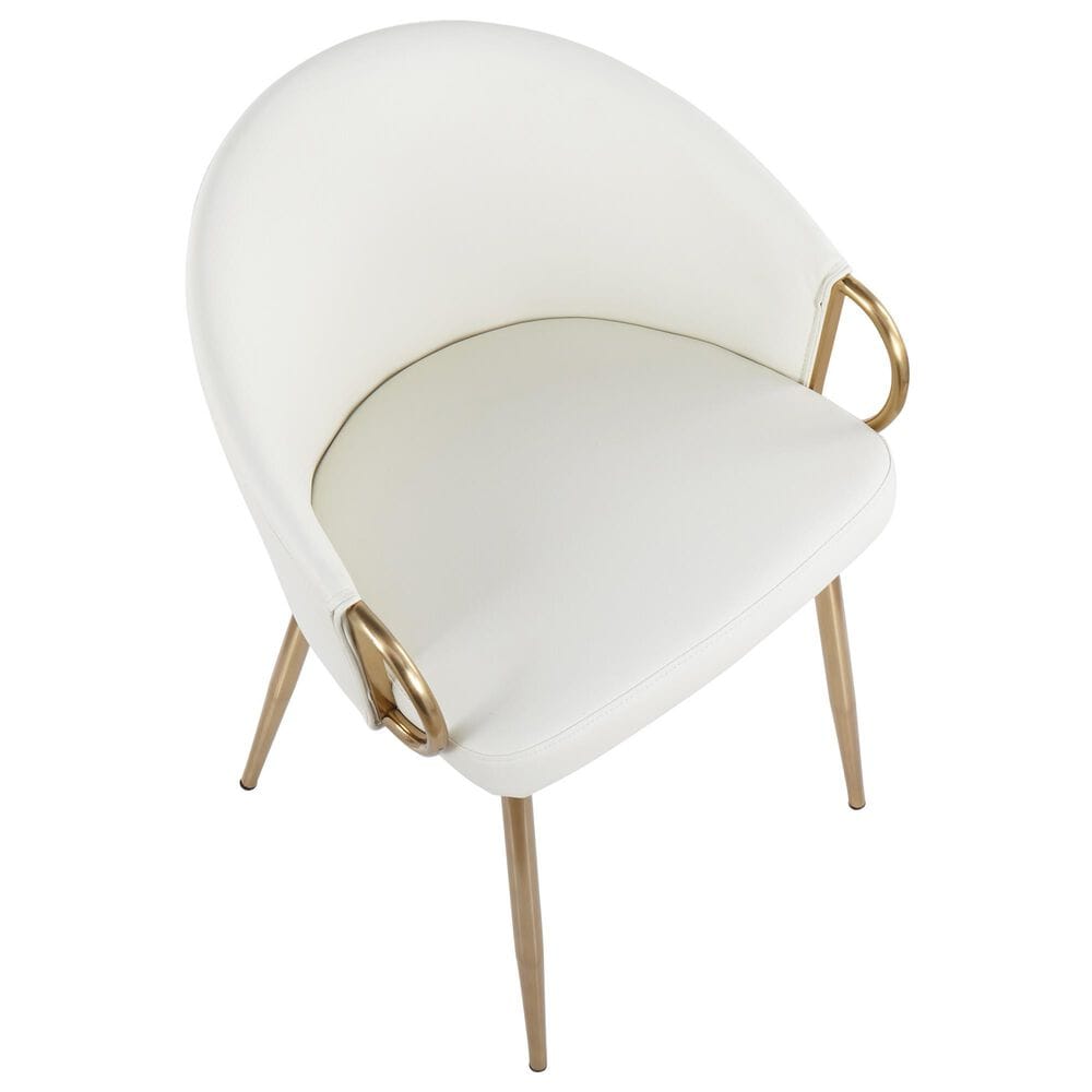 Lumisource Claire Chair in White/Gold, , large