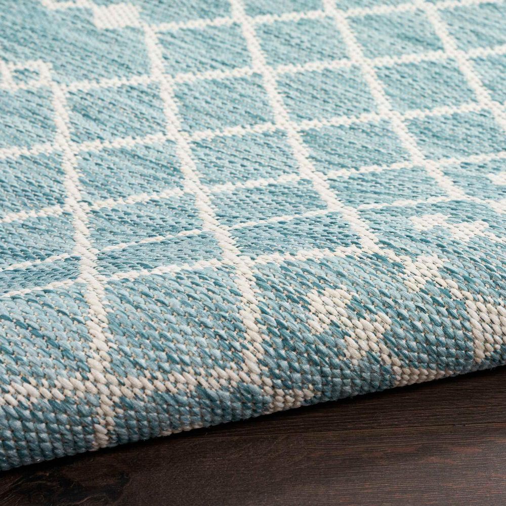Nourison Positano Southwestern Aqua 5&#39; x 7&#39; Indoor/Outdoor Area Rug, , large